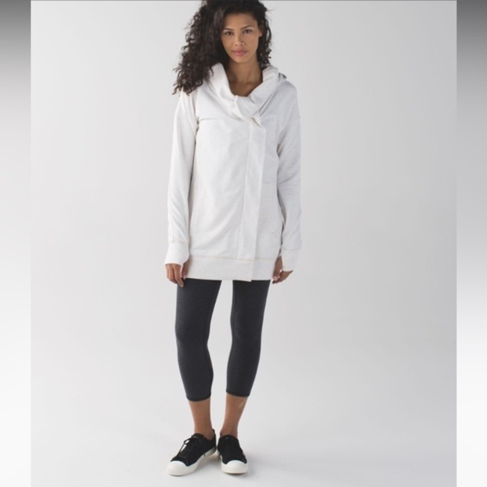 Lululemon Wrap Up Hooded Jacket Heathered Angel White Size 8 Cream